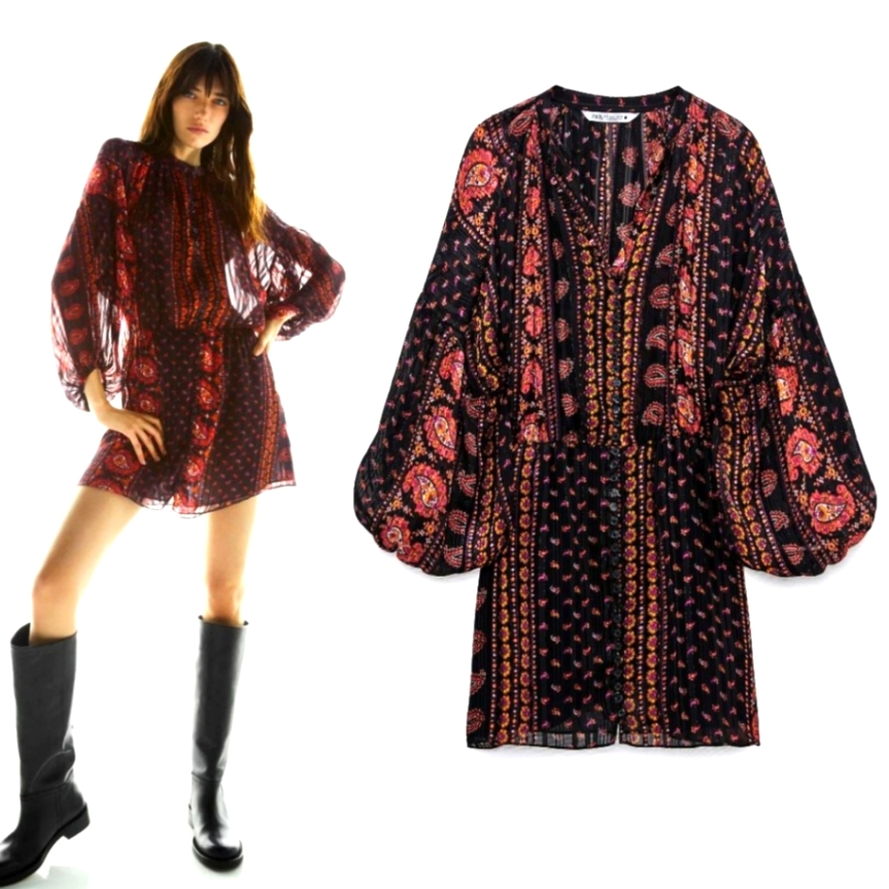 Zara Black and Red Mini Dress